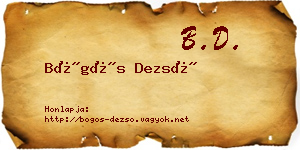 Bögös Dezső névjegykártya