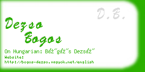 dezso bogos business card